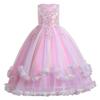 REXREII Girls Unicorn Costume Princess Birthday Christmas Party Halloween Cosplay Rainbow Tulle Long Dresses w/Headband Pink 6-7T view 2
