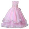REXREII Girls Unicorn Costume Princess Birthday Christmas Party Halloween Cosplay Rainbow Tulle Long Dresses w/Headband Pink 6-7T view 3