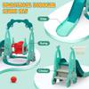 4 in 1 Slide Climber Swing Set, Freestanding Toddler Slide Climber Playset with Basketball Hoop, Toddler Playground Indoor Outdoor, Easy Setup view 3