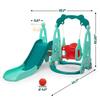4 in 1 Slide Climber Swing Set, Freestanding Toddler Slide Climber Playset with Basketball Hoop, Toddler Playground Indoor Outdoor, Easy Setup view 4