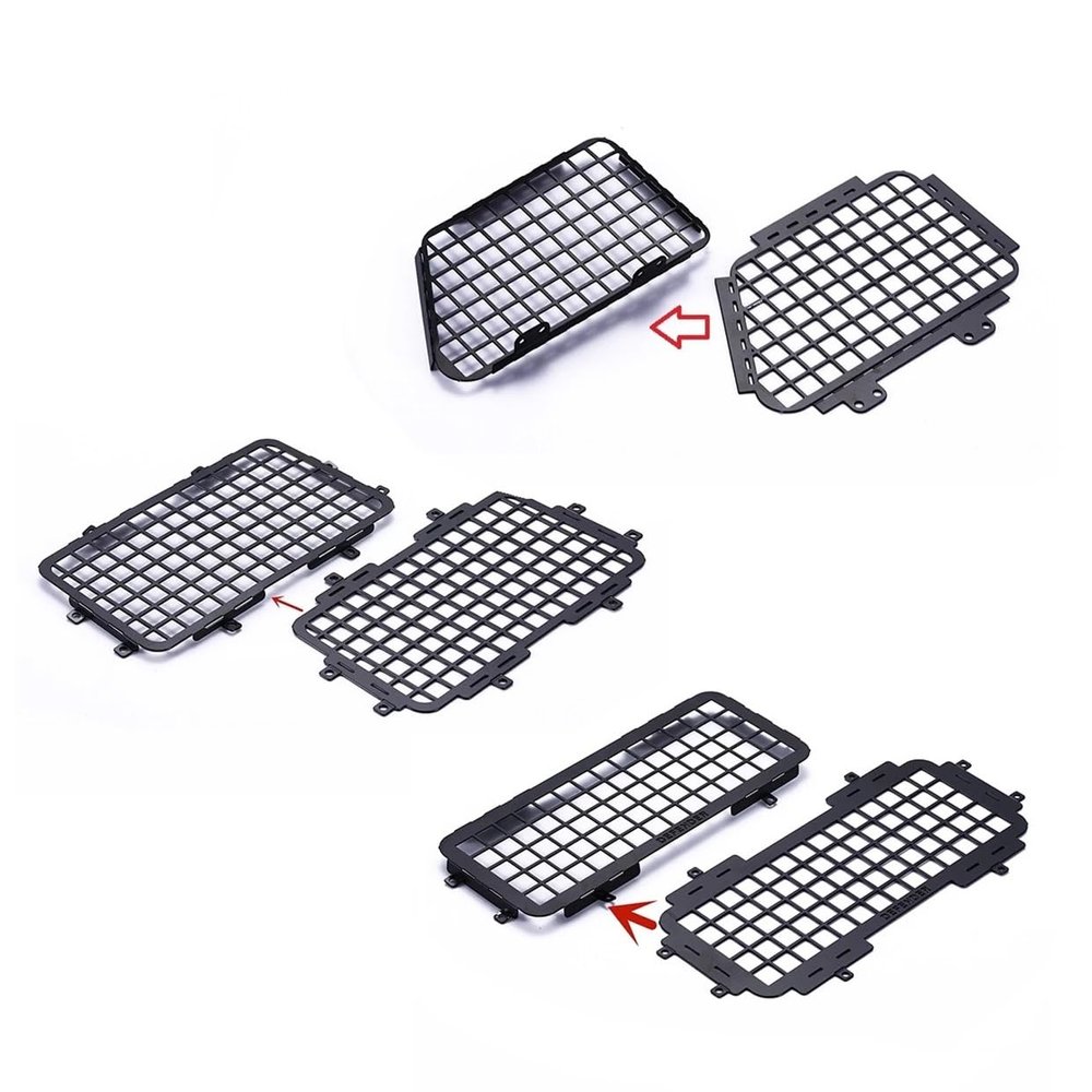 HLSONHENGM for MN D90 MN-90 D99S MN99S Metal Stereoscopic Window Mesh Protective Net 1/12 RC Car Upgrade Parts Accessories