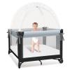 Crib Tent to Keep Baby from Climbing Out - Crib Net to Keep Baby in - Mesh Crib Climbing Prevention, Pop Up Crib Tent, Two-Way Self-Locking Metal Zipper (White, Small) view 1