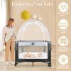 Crib Tent to Keep Baby from Climbing Out - Crib Net to Keep Baby in - Mesh Crib Climbing Prevention, Pop Up Crib Tent, Two-Way Self-Locking Metal Zipper (White, Small) view 2