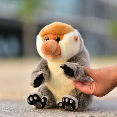 LIUHONGFEI Simulated Long Nosed Monkey Plush Toy Malaysia Realistic Monkey Doll Children's Festival Gift Hands Cannot Stick One Piece