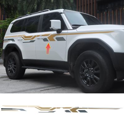 Car Body Side Sticker Decoration for 2024 2025 2026 Toyota Land Cruiser 250 1958 Prado Lc250 J250 Waterproof Sports Stripe Pattern Exterior Modification Accessories
