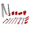 HLSONHENGM 13pcs Simulation Extinguisher Shovel Fuel Tank Sand Ladder Hammer Decoration for 1/12 1/16 for RC Car WPL C14 C24 MN D90 MN99S FY003(Red) view 1