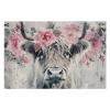 MoBlinko Gray Highland Cow Wooden Puzzles for Adults 1000 Pieces Pink Flower Jigsaw Puzzles 1000 Piece Puzzle for Adults 30 X 20 Inches for Artistic Decorations Birthday Party Game view 1