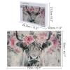 MoBlinko Gray Highland Cow Wooden Puzzles for Adults 1000 Pieces Pink Flower Jigsaw Puzzles 1000 Piece Puzzle for Adults 30 X 20 Inches for Artistic Decorations Birthday Party Game view 2