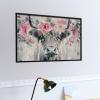 MoBlinko Gray Highland Cow Wooden Puzzles for Adults 1000 Pieces Pink Flower Jigsaw Puzzles 1000 Piece Puzzle for Adults 30 X 20 Inches for Artistic Decorations Birthday Party Game view 3