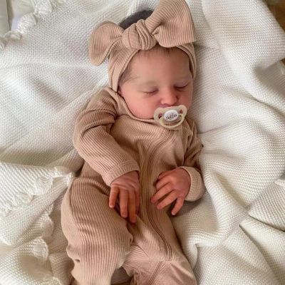 ADFO Real Life Reborn Baby Dolls Girl 20 Inches Realistic Baby Doll Soft Vinyl Sleeping Newborn Baby Dolls with Feeding Accessories for Kids Ages 3+
