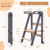 Gewitt Foldable Toddler Kitchen Stool Helper - Adjustable Height Folding Toddler Standing Tower, Kids Helper Stool with Safty Rail for Kitchen Counter Bathroom (Grey) view 3