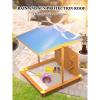 GKPSSURV Wooden Sandbox with Storage Box, Sand Box with Adjustable Canopy, Waterproof Cover, Bottom Liner, Sand Pit for Backyard Beach view 4