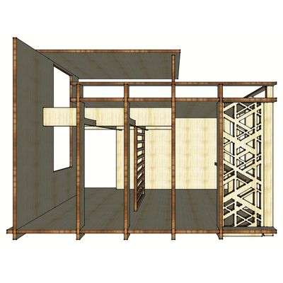 1:12 Miniature Cabin Type03, Wooden Dollhouse, Diy Kit
