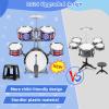 Kids Drum Set, Drum Set for Toddlers with Stool Upgraded Plastic Rock Jazz Drum Kit Musical Instruments Toys Gifts for 1 3 5 7 9 12 Years Boys Girls view 2