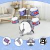 Kids Drum Set, Drum Set for Toddlers with Stool Upgraded Plastic Rock Jazz Drum Kit Musical Instruments Toys Gifts for 1 3 5 7 9 12 Years Boys Girls view 3