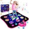 OMOZOMBB Gifts for 7 Year Old Girl Toys Age 6-8 Electronic Dance Pad with Light-up 8 Button Bluetooth Music Dance Mat with 5 Game Modes Birthday Toys Gifts for 3 4 5 6 7 8 9 10+ Year Old Girls Pink view 1