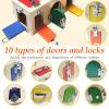 VIESMUMU Montessori Lock and Key Toy, Wooden Activity Cube for Toddlers, Wooden Busy Lock Box Toy for Autism, Educational Toy for Fine Motor Skills view 2