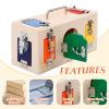 VIESMUMU Montessori Lock and Key Toy, Wooden Activity Cube for Toddlers, Wooden Busy Lock Box Toy for Autism, Educational Toy for Fine Motor Skills view 4