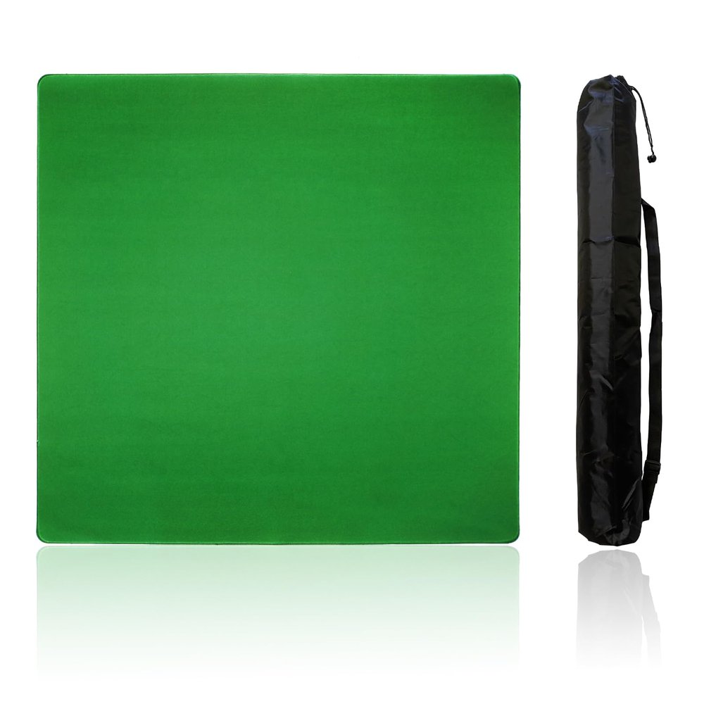 Mahjong Mat, Mahjong Table Mat with Black Carrying Bag,Rubber Anti Slip Game Mat and Noise Reducing Table Cover for Mahjong,Dominoes,Poker,Card,Board Games Table Mat (Green, 31.5 Inches)