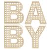 Baby Letters for Baby Shower Wooden Rattan Letters 8 inch 4Pcs for Nursery Wall Decor Large Boho Sign Alphabet Letter for Baby Boy Girl Shower Bedroom Newborn Birthday Gift Home Decorations view 1