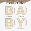 Baby Letters for Baby Shower Wooden Rattan Letters 8 inch 4Pcs for Nursery Wall Decor Large Boho Sign Alphabet Letter for Baby Boy Girl Shower Bedroom Newborn Birthday Gift Home Decorations view 2