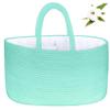 ABenkle X-Large Diaper Caddy Organizer, Boho Rustic Cotton Rope Nursery Baby Basket, Changing Table Organizer for Baby Diaper Storage and Baby Shower view 1