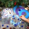 Hollowfly 48 Sets Winter Wreath Craft Kits DIY Snowflake Wreath Hanging Ornaments Make Your Own Paper Craft with Stickers for Winter Xmas Home Party Favors Activities view 4