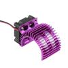 Keenso RC Car Motor Heat Sink with Cooling Fan, High Strength Heat Sink with Cooling Fan for 1/10 Scale Electric RC Car 540/550 Motor (Purple view 3
