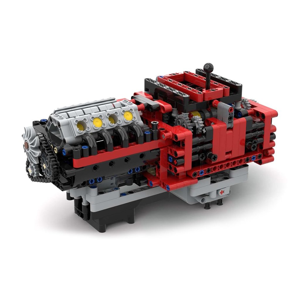 Aetheria 8 Speed Gearbox Engine Model Kit That Runs - Build Your Own V8 Engine, Mechanical Working Engine Set Designed by TechnicBrickPower - 777 Pieces