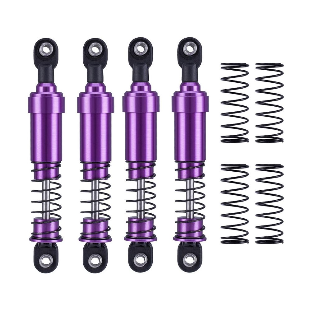 4pcs Aluminum Big Bore Shocks for 1/10 RC Crawler LCG Chassis Gspeed V3 Element Enduro SCX10 TRX4 Gamde R1 Comp Builds DIY (Purple 95mm 4pcs)