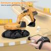 Dodoore Remote Control Excavator, 2.4GHz 1/12 Scale Gesture Sensing RC Excavator with 360 Rotating Worktable Automatic Demonstration, Programming 10 Actions Construction Vehicles for Adults view 3