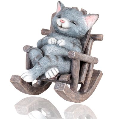 SecondWinterDJ Cute Cats Statue Leisure Decor Domestic Cat Friendly Sculpture, Lounge Chair Figures Animal Figurines, Playing Kitten Home Dcor for Office Bedroom