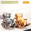 SecondWinterDJ Cute Cats Statue Leisure Decor Domestic Cat Friendly Sculpture, Lounge Chair Figures Animal Figurines, Playing Kitten Home Dcor for Office Bedroom view 2