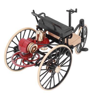 JTLB 1:12 Scale Retro Tricycle Ornament, Alloy Model Decoration with High Simulation for Kids Over 3 Years Old, Home Decor, Ideal Model Collectors, Birthdays (Black)