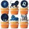 18 PCS Leo Cupcake Toppers Big Lion Zodiac Baby Shower Cupcake Picks Astrology Leo Energy Cake Decor Glitter Leo Birthday Party Decorations Supplies view 1