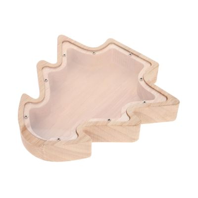 Abaodam Wooden Christmas Tree Piggy Bank Rustic Storage for Boys and Girls Unbreakable Cash Shadow Box for Holiday Savings Creative for Boys and Girls