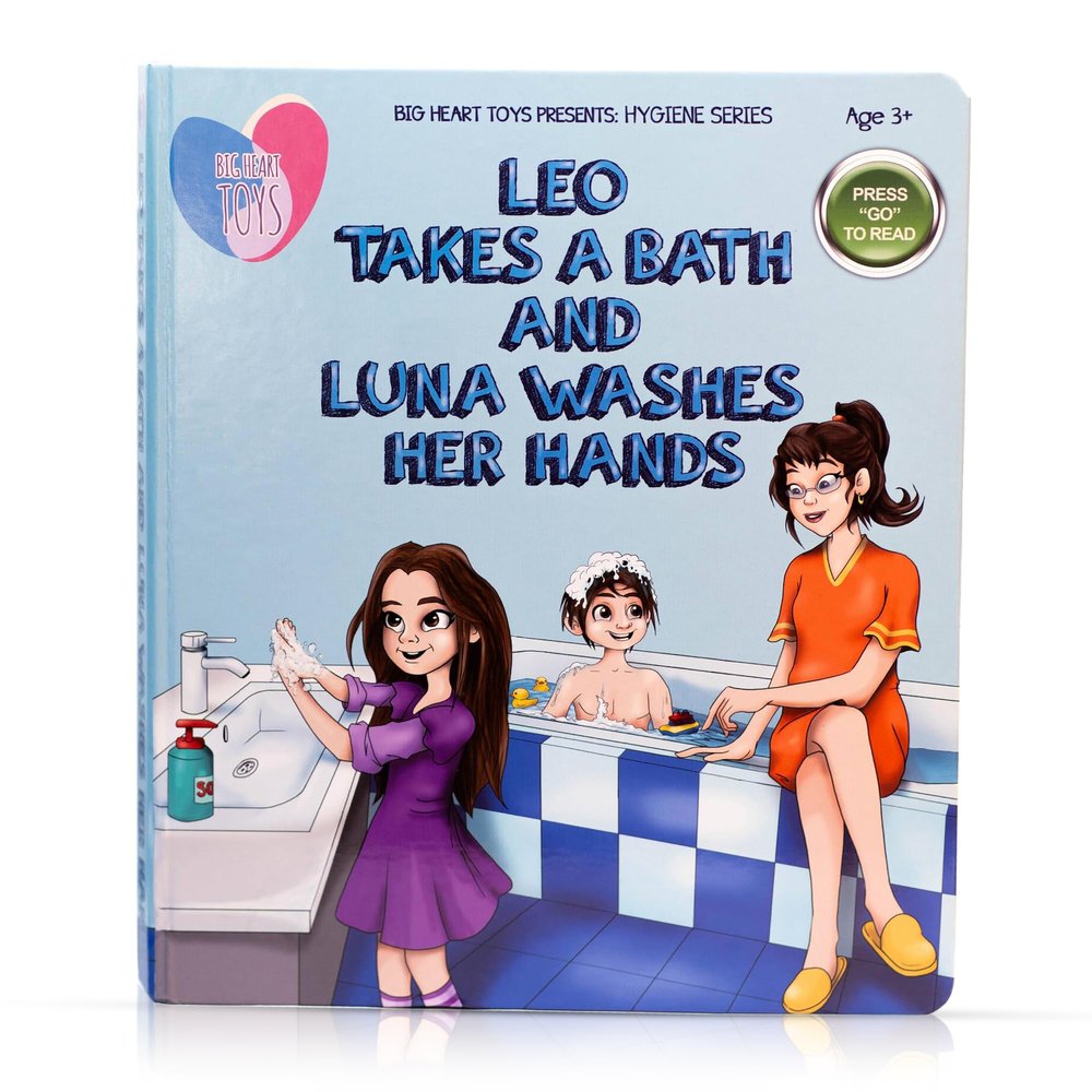 Leo Takes a Bath and Luna Washes Her Hands - Sound Book for Kids (Hygiene Series) | Montessori Autism Books | Builds Social Skills, Learning & Communication | Neurodivergent Children's Sound Books