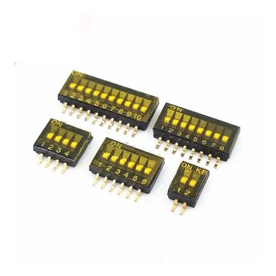 POWTAXBJGD 5Pcs Slide Type SMT SMD Dip Switch, 1.27 mm Pitch 2 Row 4 Pin 2 Position / 8 pin 4 Position / 16 pin 8 Position(4PIN)