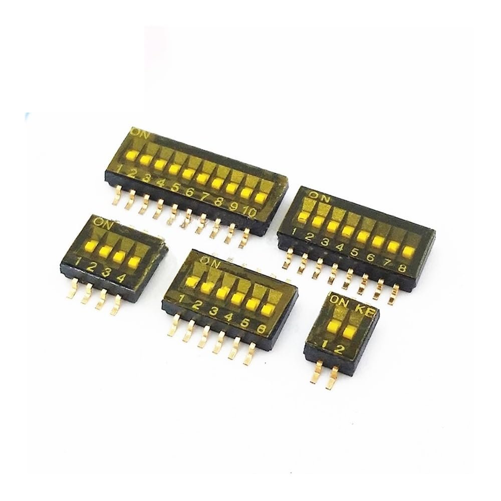 POWTAXBJGD 5Pcs Slide Type SMT SMD Dip Switch, 1.27 mm Pitch 2 Row 4 Pin 2 Position / 8 pin 4 Position / 16 pin 8 Position(4PIN)