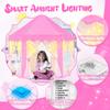 CUBNBUD Princess Tent with Lights and Rug, Playhouse for Girls Age 4-7, Kids Play Tent for Girls Indoor, Castle Playhouse for Toddlers, Pink Princess Toy 55x53 inch view 4