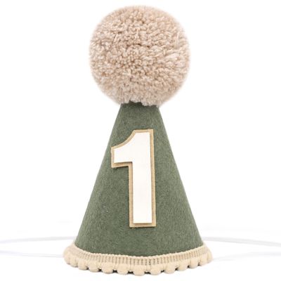 Agvgaza Wild One Birthday Hat - Wild Woodland First Birthday Decorations, Deep Green Hat, Safari Jungle Crown Photo Props Cake Smash for Baby Boys
