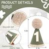Agvgaza Wild One Birthday Hat - Wild Woodland First Birthday Decorations, Deep Green Hat, Safari Jungle Crown Photo Props Cake Smash for Baby Boys view 2