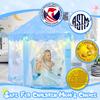 CUBNBUD Frozen Tent for Girls Age 4-7, Princess with Snowflake Lights, Kids Play Tent for Girls Indoor, Princess Castle Playhouse for Toddlers, Blue Frozen Toy 55x53 inch view 3
