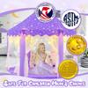 CUBNBUD Princess Tent for Girls Age 4-7 with Star Lights, Kids Play Tent for Girls Indoor, Castle Playhouse Tent for Toddlers, Purple Princess Toy Tent 55x53 inch view 3