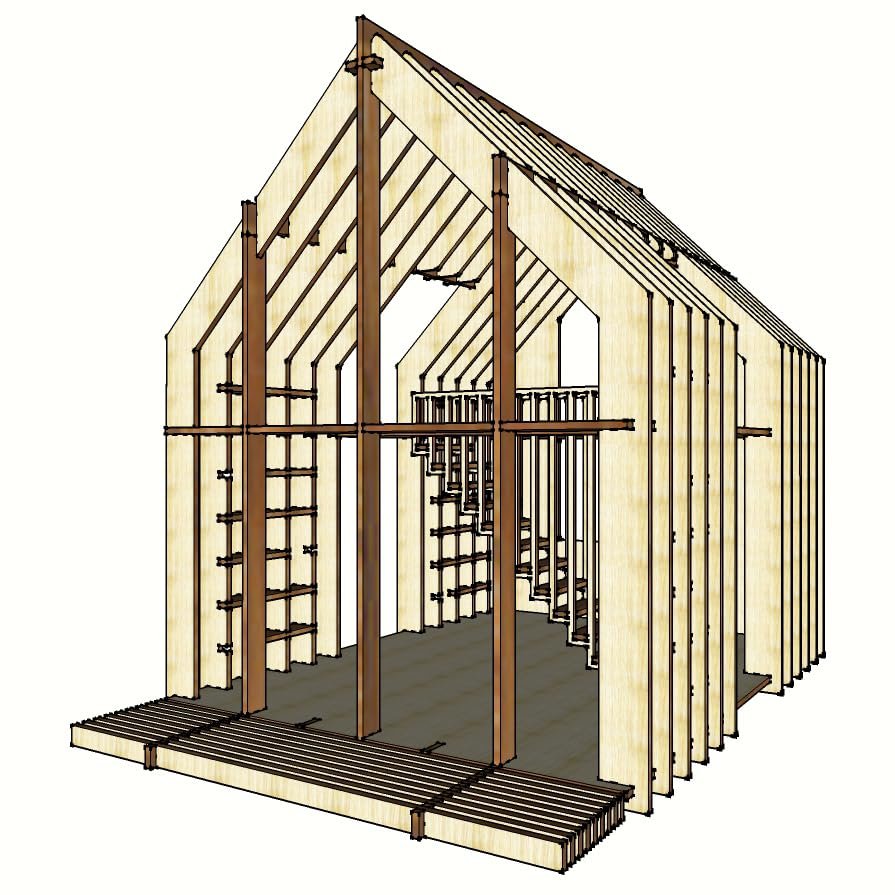 1:12 Miniature Louver House, Wooden Dollhouse, Diy Kit