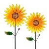 2 Packs Wind Spinners Outdoor, Sunflower Decor Windmill for Yard, Pinwheels, Wind Spinners for Yard Garden, Outdoor Metal Wind Spinner Lawn Decor view 1