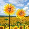 2 Packs Wind Spinners Outdoor, Sunflower Decor Windmill for Yard, Pinwheels, Wind Spinners for Yard Garden, Outdoor Metal Wind Spinner Lawn Decor view 2