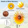 2 Packs Wind Spinners Outdoor, Sunflower Decor Windmill for Yard, Pinwheels, Wind Spinners for Yard Garden, Outdoor Metal Wind Spinner Lawn Decor view 3