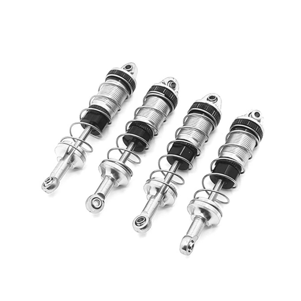 1/12 RC Car Upgrade Parts MN128 MN86 4 Pieces Metal Oil Shock Absorber Damper Suitable for MN128 MN86 MN86S MN86K MN86KS MN G500(Silver)