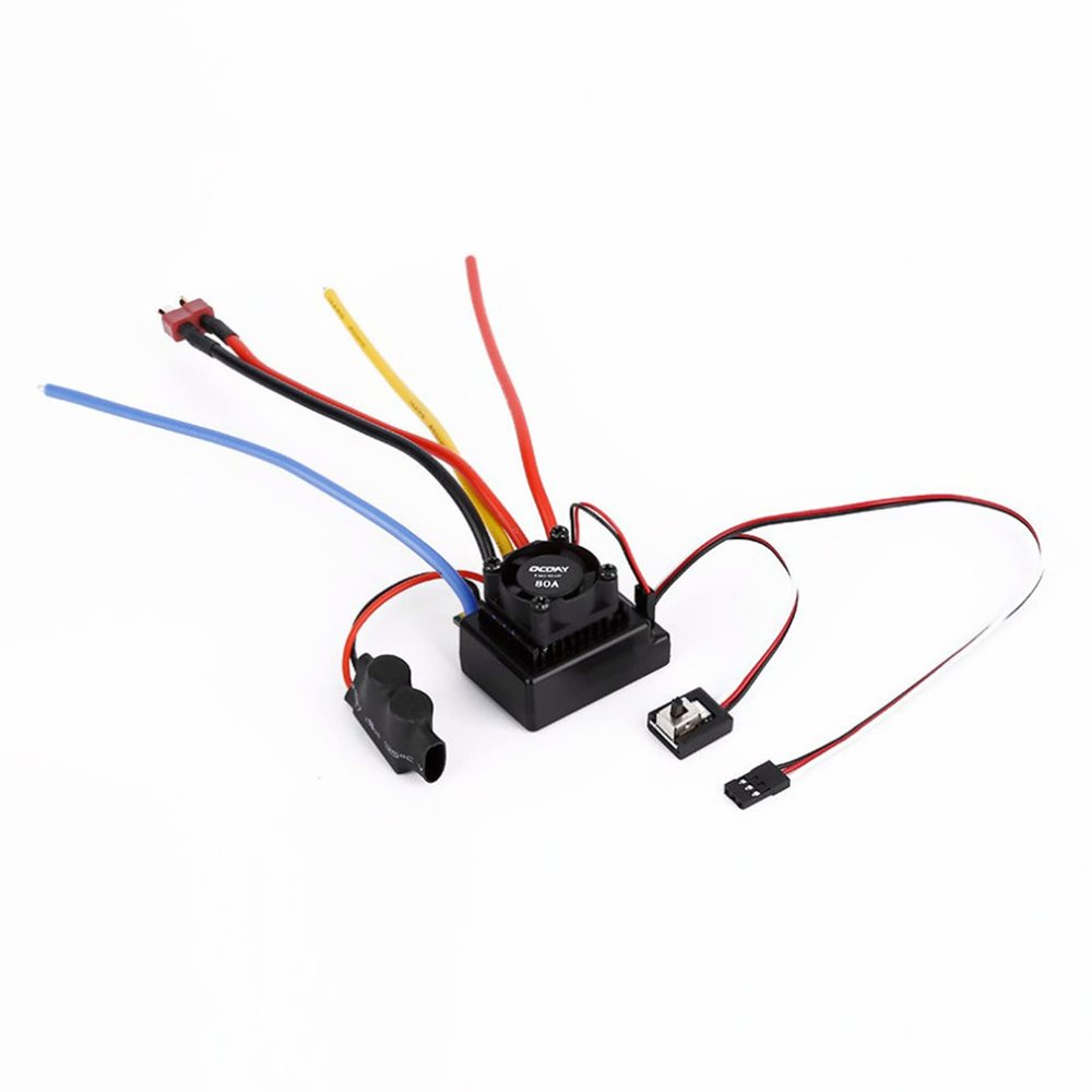 80A Sensored or Sensorless Brushless Speed Controller, for 2-3S LiPo or 4-9 NiMH Battery, Plate, for 1:10 Big Car